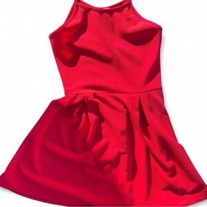 Red Spaghetti Strap Sleeveless Fit & Flare Dress